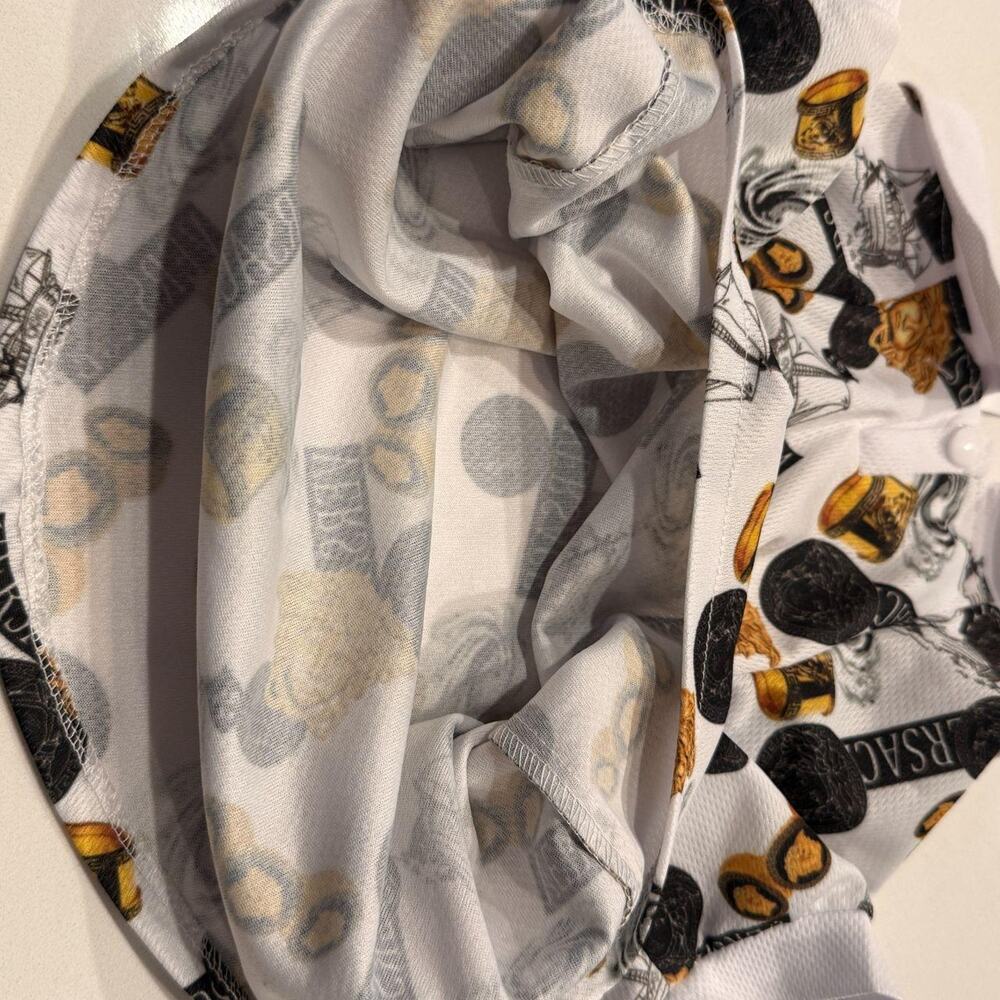 Glam Medium Dog Onesie | Designer Inspired Black Gold & White Pet Outfit - Picture 4 of 8